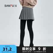 三福 女褲襪單條裝 淑女易搭收腹提臀不易下滑連腳絲襪823295 黑色 均碼