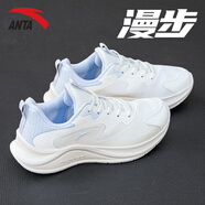 安踏（ANTA）女鞋漫步運動鞋女2025夏秋季網(wǎng)面跑步鞋子女士休閑減震跑鞋旅游鞋 象牙白/淡暮藍-3 36