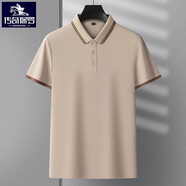 傳奇保羅保羅夏季polo衫男士短袖帶翻領(lǐng)冰絲光棉高端t恤薄款體恤簡(jiǎn)約純色 杏色 保羅線(xiàn)下 100 48/170/M適合-125斤