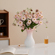 蜀門(mén)漸變粉色陶瓷花瓶客廳插花擺件輕奢高級感精致高檔奶油風(fēng)鮮花花器 如意.款大（粉上）