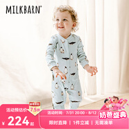 Milkbarn春秋嬰兒長(zhǎng)袖連體衣服男寶春秋純棉童裝女寶哈衣爬服 溜冰企鵝 80cm (12-18月-參考身高73-80cm)