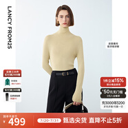 朗姿【王楚然同款】純羊毛高領(lǐng)針織衫春冬內(nèi)搭打底上衣曠野美拉德 馬提尼干草色 XL