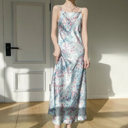 阿瑪施（AMASS）哥弟適用醋酸緞面2025春夏新款女一字領(lǐng)吊帶連衣裙碎 零星碎花 L 均碼