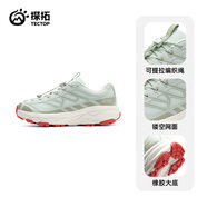 探拓（TECTOP）戶外運(yùn)動(dòng)越野跑鞋男女款網(wǎng)面輕便透氣防滑耐磨徒步鞋 【女款】草白綠/艾草綠 35