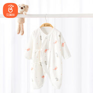 貝瑞加（Babyprints）嬰兒連體衣寶寶滿月服新生兒衣服四季純棉哈衣蝴蝶衣 粉小鳥59