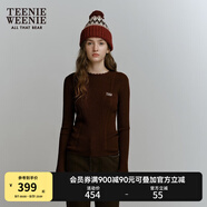 Teenie Weenie小熊春季手工鉤花肌理感知性毛衣打底衫復(fù)古毛針織衫 棕色 L 170