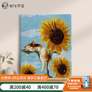 好久不見 diy數(shù)字油畫客廳裝飾畫填充手繪畫畫填色手工油彩畫涂鴉送朋友 瞌睡貓咪 40*50cm 繃好實木內(nèi)框整套