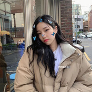以純 YISHION雙面穿棉服女2024新款冬季厚外套韓系保暖加絨棉衣棉襖面包服 卡其色 S