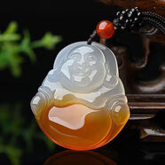 至翠齋瑪瑙觀音佛吊墜綠玉髓觀音吊墜男女款項(xiàng)鏈護(hù)身符 俏色佛公中號
