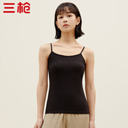 三槍?zhuān)═HREEGUN）新疆棉背心女士純棉高彈透氣打底杉運動(dòng)內搭可外穿吊帶衫無(wú)袖上衣 正黑A(yíng)3（吊帶） 2XL