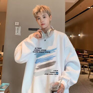 南極人衛衣男士春秋季寬松長(cháng)袖t恤秋衣印花潮流打底衫男上衣服男裝秋裝 白色 3XL