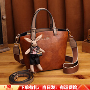 喵小姐輕奢高端品牌女士包包女包新款復(fù)古單肩斜挎包手提菜籃子水桶女包 焦糖色(復(fù)古通勤百搭高級感小眾)
