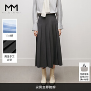 麥檬MM爆款百褶裙靜奢美學(xué)/四季百搭商場同款黑灰色半身裙春秋 深灰5FA141761 S