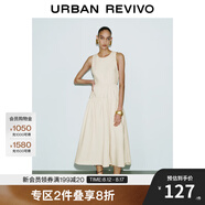 UR2025夏季新款女裝法式后背鏤空系帶無(wú)袖連衣裙UWM750050 卡其 XS