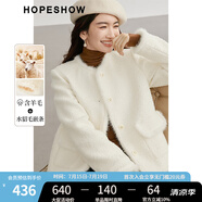 紅袖千金風(fēng)短外套冬季2024新款女裝水貂毛拼接圓領(lǐng)甜美小香風(fēng)保暖上衣 米白004 S