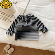 G.DUCKKIDS嬰兒衣服男童套裝春秋裝韓版外出服男寶寶外出炸街百搭馬甲套裝潮 黑色條紋打底 100碼身高90-年齡3-4歲 95cm