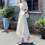 妤遇碎花連衣裙女夏季2025新款法式仙女甜美溫柔風(fēng)長(zhǎng)裙氣質(zhì)小眾顯瘦 花色 L