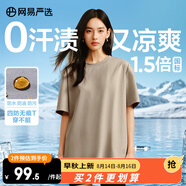 網(wǎng)易嚴(yán)選【Zacky草蛋同款】四防無痕T透氣高支棉小白T學(xué)家t恤【安心品質(zhì)】 煙草棕 3XL 185/108B 女生建議拍小一碼，較寬松