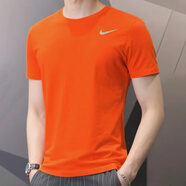 耐克（NIKE）短袖T恤男裝2025夏季DRI-FIT速干運(yùn)動服透氣跑步訓(xùn)練男士上衣半袖 速干HF0507-888橘色 XL /180/推薦體重150-170斤