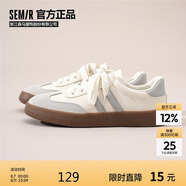 Semir平底德訓(xùn)鞋女鞋2025夏季舒適防滑運動鞋板鞋女SFYM233038 米灰 35