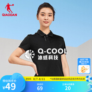 喬丹t恤女短袖polo衫夏季透氣運(yùn)動(dòng)休閑翻領(lǐng)T恤女體恤 黑色 M 165