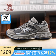 駱駝（CAMEL）【1930M】運動鞋2025春季新款復(fù)古輕量網(wǎng)面透氣舒適情侶休閑鞋男 G15S852092 元祖灰 男 44