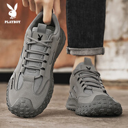花花公子（PLAYBOY）男鞋子男2025秋季登山鞋男士潮流老爹鞋戶(hù)外休閑運(yùn)動(dòng)鞋灰色39