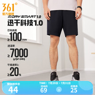 361度運(yùn)動短褲男2025年新款夏季速干吸濕五分褲透氣彈力男褲 【推薦】【男款】超級黑 S