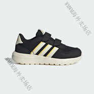 阿迪達(dá)斯 （adidas）RUN 60s CF休閑魔術(shù)貼運(yùn)動鞋男女小童兒童adidas阿迪達(dá)斯輕運(yùn)動 黑色/漢玉白/銀灰黃 28 165mm