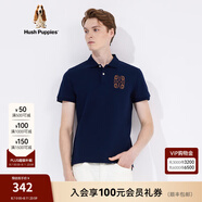 Hush Puppies暇步士男裝夏純棉休閑短袖Polo衫 075深藍1 L