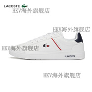 鱷魚（LACOSTE）法國鱷魚男鞋24春季新款時(shí)尚板鞋小白鞋休閑鞋|45SMA0117 407/白色/藏青色/紅色 43 (265mm)