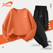 貴人鳥(niǎo)童裝女童運動(dòng)套裝春秋款兒童紫色秋裝女孩薄衛衣青少年秋季兩件套