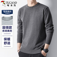 啄木鳥（TUCANO）圓領(lǐng)毛衣男士時(shí)尚簡約針織衫舒適保暖百搭男裝上衣打底衫 深灰M