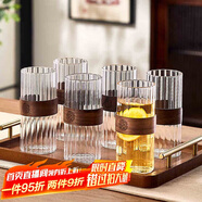 青蘋果輕奢耐熱玻璃杯 防燙家用客廳喝水杯子泡茶牛奶杯咖啡杯高顏值6只
