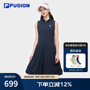 FILA FUSION斐樂(lè)潮牌女子梭織連衣裙2025夏季新款休閑連帽無(wú)袖裙 青云藍(lán)-DB 2XL 180/96A/XXL