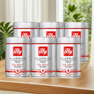 ILLY意利意大利進(jìn)口 意式黑咖啡 中烘咖啡豆250g*6罐