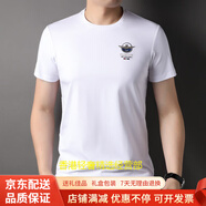 GUYN品牌2025男裝短袖t恤男夏季刺繡圓領(lǐng)半袖百搭休閑打底衫男 白色 白色 M 165