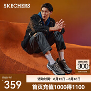 斯凱奇（Skechers）男鞋休閑厚底增高外穿通勤運動新款老爹鞋 炭灰色/黑色/CCBK 39.5