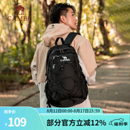駱駝戶(hù)外雙肩包男女徒步旅行運動(dòng)登山包大容量輕便背包書(shū)包 A9W3C3135A，純黑 均碼