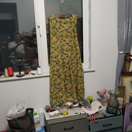 南極人女士米黃色精品連衣裙一件，八成新二手，均碼號，適合80/120斤穿