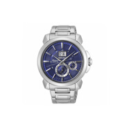 精工（SEIKO）premier系列 休閑商務(wù)防水石英男表 石英機(jī)芯 不銹鋼表帶 日韓表 紫色表盤鋼表帶
