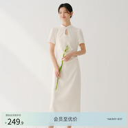 亦谷國風(fēng)改良旗袍連衣裙女2025夏新款新中式碎花減齡綠色氣質(zhì)裙子 米白 L