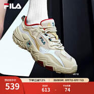 FILA 斐樂(lè)官方老爹鞋男女情侶鞋減震跑步鞋運(yùn)動(dòng)鞋掠奪者 2 【女款】米色/雨霧灰-AN 37.5