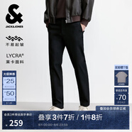 杰克·瓊斯（JACK&JONES）25年男裝秋冬褲子男直筒零壓褲加絨長褲商務(wù)休閑褲免燙易打理男褲 黑色036 加絨款 34 180