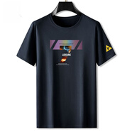 樂卡克（Le coq sportif）法國公雞冷感冰絲夏季短袖t恤男士莫代爾半袖打底衫圓領(lǐng)上衣服 深藍(lán)色 M
