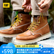 CAT卡特馬丁靴工裝靴子男鞋牛皮戶外美式復(fù)古機(jī)車(chē)靴P721411M3EDC36 棕黃 44