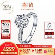 喜鉆現(xiàn)貨閃發(fā)-鉑金鉆戒女求婚結(jié)婚鉆石戒指六爪婚戒送女友生日禮物 【克拉鉆戒】共1.1克拉H色SI
