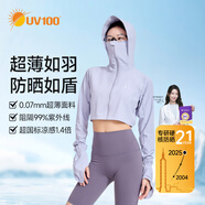 UV100臺灣UV100短款防曬衣女夏輕薄修身護臉?lè )罆穹?5517淺灰色L