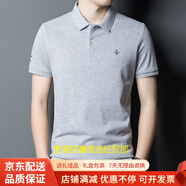 GUYN品牌2025純棉短袖t恤男夏季休閑全棉翻領(lǐng)刺繡POLO半袖體恤衫 灰色 灰色 S 165