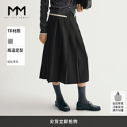 麥檬MM爆款百褶裙靜奢美學(xué)/四季百搭商場同款黑灰色半身裙春秋 秋冬款-黑色5F8241791 XS